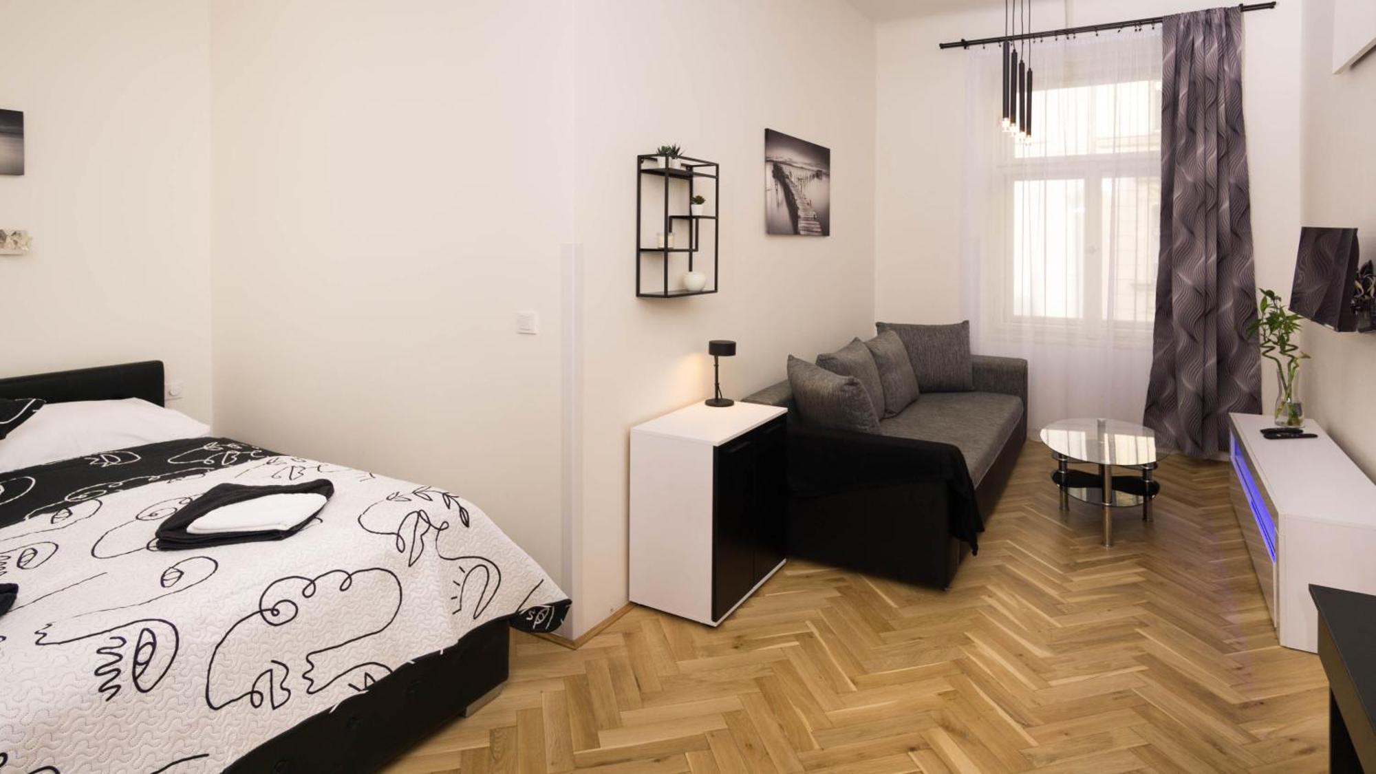 Black & White Apartment Prague By Wenceslas Square And Muzeum Bagian luar foto
